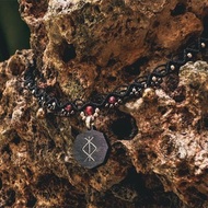 【魔法符文】守護盧恩符文 木鑲嵌編織頸鏈