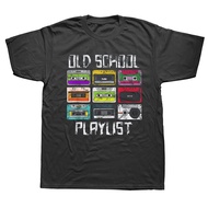 Summer fashion men tee Funny Cassette Tape Music Retro 80s Old Playlist T Shirts Graphic Cotton Shor
