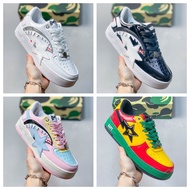 BAPE STA Color Matching Star Logo Sneakers Wear-Resistant Casual Shoes Men Women Same Style