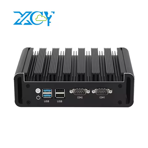 Fanless Industrial Mini PC Intel N100 2x Gigabit Ethernet 2x DB9-RS232 HDMI2.0*2 DP Triple Display W