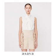 [asava ss23] Asava Sleeveless Draped Blouse เสื้อผู้หญิง แขนกุด คอตั้ง แต่งเดรปไขว้ที่ด้านหน้า