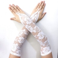 Chanbaek gloves for gown velvet gloves long gloves for evening gown gatsby Thin Long Hand Sleeve Masquerade Evening Dress Accessories Hook Finger Bridal Mittens Wedding Bridal Gloves Women Gloves Prom Party Gloves Lace Mittens Satin Gloves