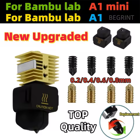 New Hotend For Bambu Lab A1 mini Assembly Hotend Kit 0.2 0.4 0.6 0.8MM Replaceable Nozzle For Bamboo