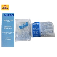 NIPRO SCALP VEIN SET 23G 10PCS (BUTTERFLY NEEDLE BLUE)