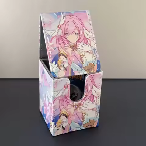 Anime Yugioh OCG PTCG Trading Card Pu Leather Deck Box Honkai Impact Elysia Model Yi-gu-oh Game Card