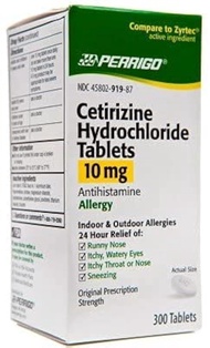 Perrigo Cetirizine Hydrochloride Tablets 10mg, 300-Count