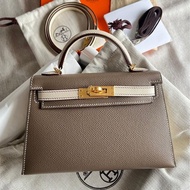 99新 Hermes Mini Kelly 2 SO 馬蹄印 etoupe x craie ghw epsom VIP 身份象徵 Stamp U
