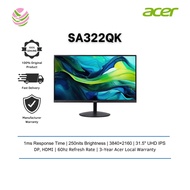 ACER MONITOR SA322QK 31.5"(IPS, 3840 X 2160, 4MS, 250CD/M², 60HZ, DP, HDMI)