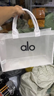 SY Alo Yoga Mesh Bag Handbag Yoga Fitness Mesh Shoulder Bag Beach Handbag Transparent Storage Bag