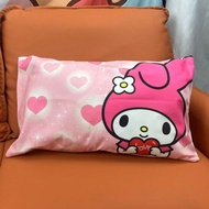 1pc Sanrio Kuromi Hello Kitty Cartoon Plush Pillow Case, Soft Short Plush Fabric, Cute & Gentle Bunn