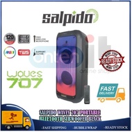 SALPIDO WAVES 707 PartyBox 707 with wireless microphone support guitar IF/USB/AUX/FM/GT/MIC/LIGHT/Tw