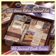 CW Journal Retro Literary Series Vintage Journal Starter Kit Set 155 items Handbook Simple Style Gif