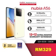 [NEW] nubia A56 4.5G 12(4+8)GB+128GB Smartphone 6.75" HD+ 90Hz 500nits I 13MP AI Triple Camera