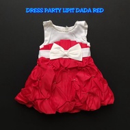 C4 BABIES RED CHEST PLEASED PARTY DRESS