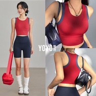 With Chest Pad Sports Vest Women Shockproof Gathering Running Training Fitness Underwear I-Shaped Sl