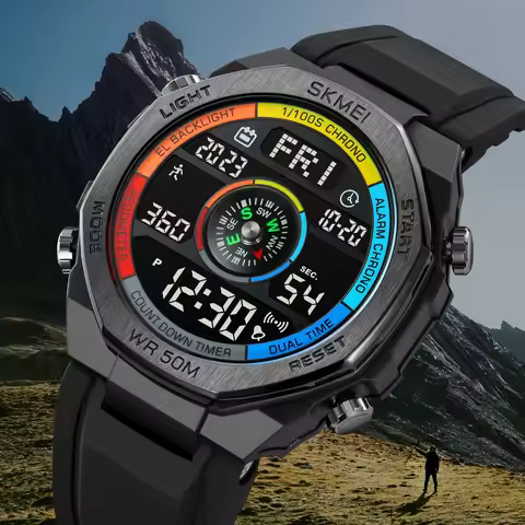 SKMEI 2209 Men's Outdoor Sports Compass Electronic Watch Multifunctional Waterproof LED Watch Sports