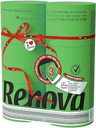 Renova 6 Green Toilet Paper Jumbo Rolls - Pack of 6 rolls - 180 Sheets Each - 3 Ply - Elevate Your Restroom with Sustainable Luxury - Soft, Strong &amp; Sustainable