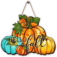 Fall Wooden Wreaths for Front Door Thanksgiving Autumn Pumpkin Welcome Sign Decor Fall Decorations f