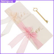 2pcs Creative Wedding Delicate Ribbon Vow Cards Ribbon Vow Books kevvga