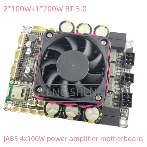JAB5 2*100W+1*200W BT 5.0 high-performance 2.1 Class D power amplifier board with DSP supports I2C s