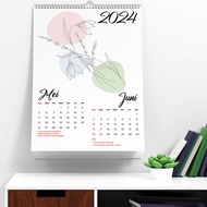 2024 Aesthetic Wall Calendar Middle Spiral Calendar 2024 Wall Calendar Unique Aesthetic Flower Calen