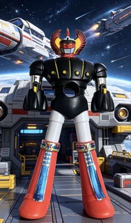 ［14 吋高35cm Vinyl 復古絕版玩具大膠］（70年代当時物”海賊版”經典日系機械人造型 古董已停產香港製造·全原裝新淨）： 太空英雄ロボット UFO機器人·阿特蘭提斯·金剛飛天鑽·巨型機械 