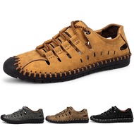 Flat Fashion Hollow Genuine Leather Men's Shoes Casual Men's Shoes Men's Shoes Outdoor Men's Shoes A