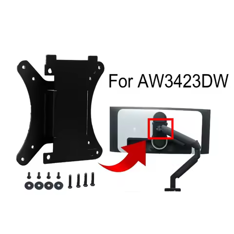 VESA Wall Mount Adapter for Dell Alienware AW3423DW Monitor Bracket Mounts to 75 x 75 Stand / Arm / 