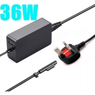 Charger Surface Pro,36W 12V 2.58A Power Supply for Microsoft Surface Pro 3/4/5/6 Charger,Surface Laptop/Go/Book Charger,with USB and UK Extension Power Cord 1625