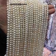 Mutiara Air Tawar Asli 6~7mm Gred Sedikit Bulat Aksesori Manik Buatan Tangan DIY Manik Longgar Mutia