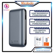 Mcdodo Original Power Bank 10000mAh Powerbank Fast Charging 33W powerbank 20000mAh 65W With Digital 