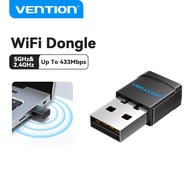 Vention USB Wifi Dongle penerima 5GHz &amp; 2.4GHz untuk Desktop Laptop PC rangkaian kad USB Wifi Adapter