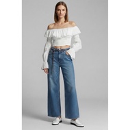 White off-the-shoulder shirt - 2 sleeves (Size XS)