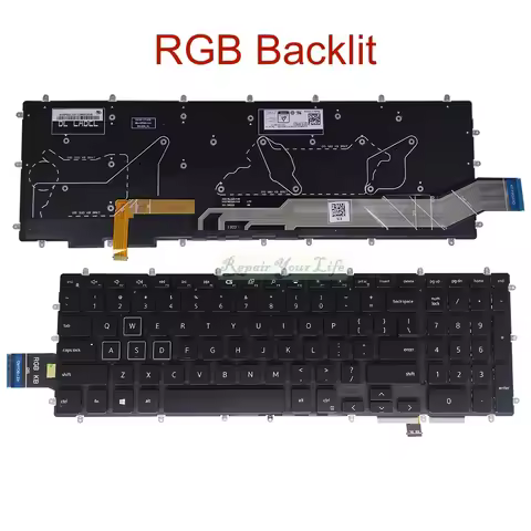 US Arabic Hebrew RGB Backlit Keyboard for Dell G5 5590 5500 G5 SE 5505 5587, G3 15 3590 3500 3779 35