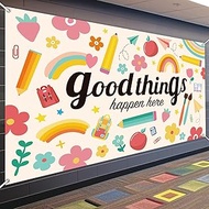 Large Boho Inspirational Decoration for Classroom One-piece Back to School Wall Mural Good Thing Hap