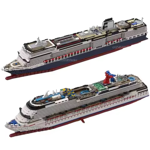 MOC Cruise Ships Large Ship Model Building Blocks Set Luxury Cruise Assemble Constructor Bricks Toys