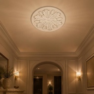 Light Tray French Design Ceiling Medallion Easy to Install French Design Ceiling Rosette Warp-Proof 