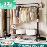Double/Single Pole Strong Steel Structure Laundry Rack Cloth Clothes Rack Hanger Penyangkut Baju Rak