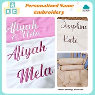 Name Embroidery for Baby Wonder Beddings