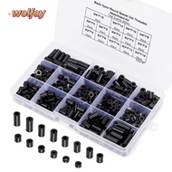 YOLANDA 320 Pcs Screws Spacers Assortment Kit, Black Nylon Round Spacer, Hardware Spacers Electrical
