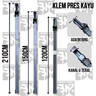 Klem kayu/Catok kayu Panjang 120cm 150cm 210cm Besi Kanal U alat Press Kayu/Alat Penjepit Kayu/Pres