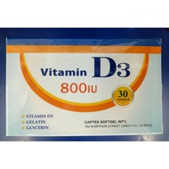 CAPTEK Vitamin D3 Soft Capsules 800IU-30 (Non-Active D3 800IU)