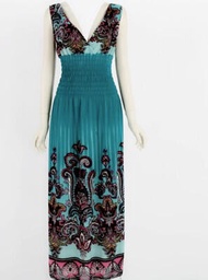 Váy Bohemian Beach Váy Dài Cổ Chữ V Cho Nữ Mùa Hè Váy Midi Không Tay in Họa Tiết Mùa Xuân Thu Váy Th