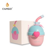 CIVAGO（13oz/25oz）​Kids Straw Tumbler Vacuum Insulated Ceramic Cup Leakproof Coffee Water Bottle