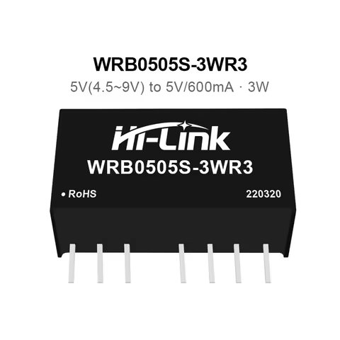 Hi-Link 3W 4.5~9Vdc to 3.3V/5V/9V/12V/15V/24V WRB0503S-3WR3 WRB0505S-3WR3 WRB0512S-3WR3 DC-DC Power 