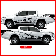 Mitsubishi Triton สติ๊กเกอร์แต่งลายโคลนชายประตูไทรทัน สติ๊กเกอร์ติดรถ ชุดแต่งมิตซูบิชิไทรทัน sticker(สอบถามเพิมทางแชทครับ)