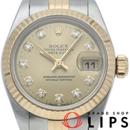 勞力士 Datejust 女士腕錶，10 鑽，已翻新，型號 69173G(W)，K18YG/SS，顏色，1995 年翻新拋光，成色極佳 [二手]