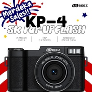 【KiTBEEZ KP-4】NEW 75MP WiFi Digital Camera 5K 18X Zoom 180°Flip Screen Selfie Camera Intelligent Pop