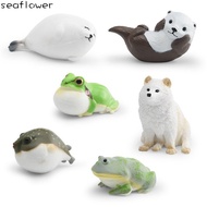 Simulated Wild Animal Model - Tree Frog Clown Frog Otter Seal Puffer Fish Civet Cat Decorative Ornam