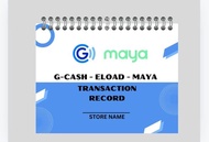 GCASH, MAYA , ELOAD TRANSACTION RECORD LAMINATED COVER NOTEBOOK